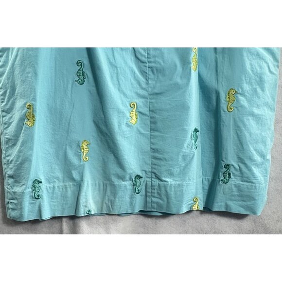 LILLY PULITZER Women Seahorse Shift Dress Sleeveless Zip Back Sz 12 Blue 16-5 - Picture 6 of 12